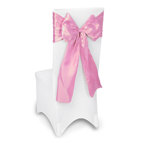 Pink Satin Chair Sashes Event Planners Surrey