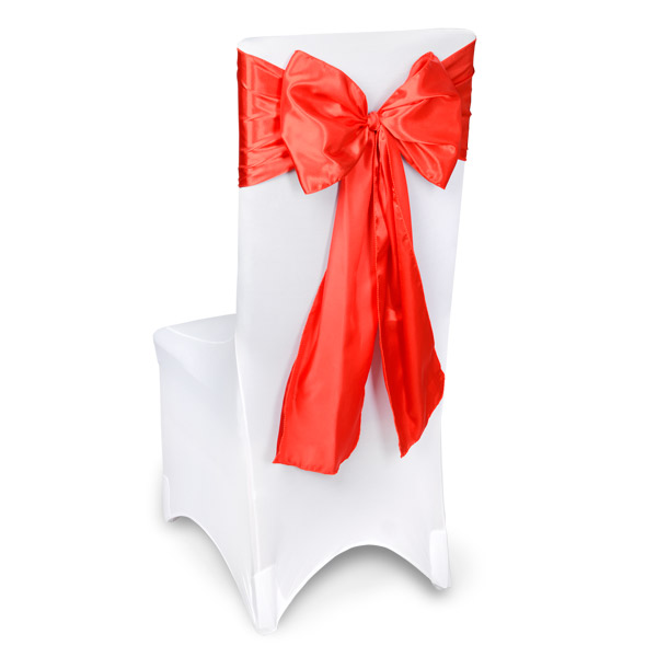 Red Satin Chair Sashes Event Planners Surrey