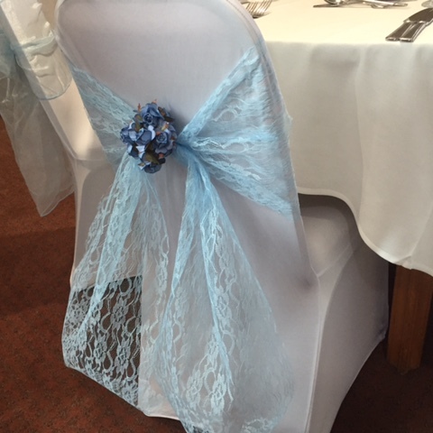 Blue Lace Chair Sashes Event Planners Surrey