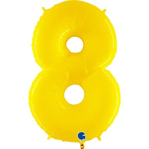 Yellow Neon 40" Number 8 Balloon