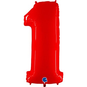 Red Neon 40" Number 1 Balloon