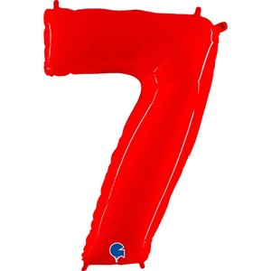 Red Neon 40" Number 7 Balloon