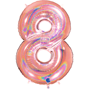 Rose Gold Glittery 40" Number 8 Balloon