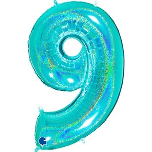 Tiffany Glittery 40" Number 9 Balloon