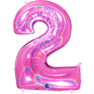 Pink Glittery 40" Number 2 Balloon