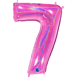 Pink Glittery 40" Number 7 Balloon