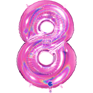 Pink Glittery 40" Number 8 Balloon