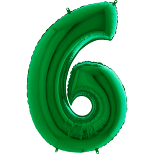 40IN GREEN NUMBER 6 FOIL BALLOON