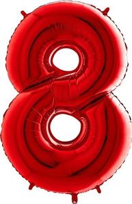 40IN RED NUMBER 8 FOIL BALLOON