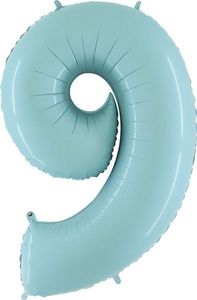 40IN PASTEL BLUE NUMBER 9 FOIL BALLOON