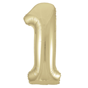 34IN PALE GOLD NUMBER 1 FOIL BALLOON