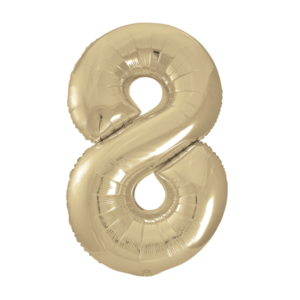 34IN PALE GOLD NUMBER 8 FOIL BALLOON