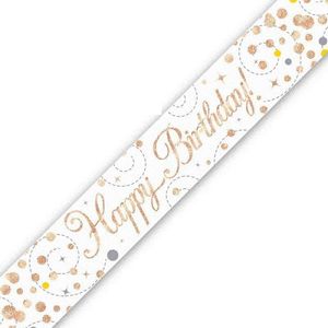 9FT ROSE GOLD HAPPY B/DAY BANNER